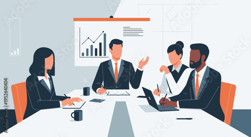 Corporate Business Workshop Flat Minimal Vector Illustration for Office