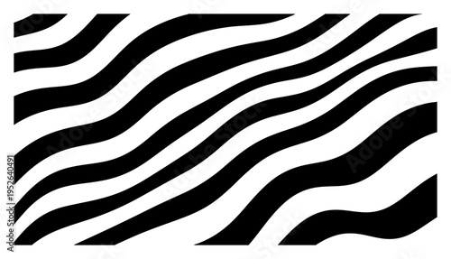 Wavy diagonal stripes forming a bold rhythmic pattern in abstract graphic style