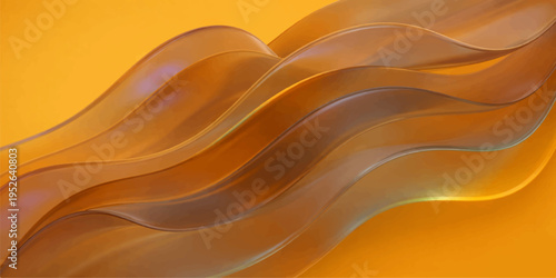 Artistic orange and gold abstract wave background vector illustration featuring fluid liquid curves and sunlit motion textures for a decorative wallpaper design
