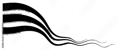 Flowing wavy lines with tapering ends in abstract liquid style