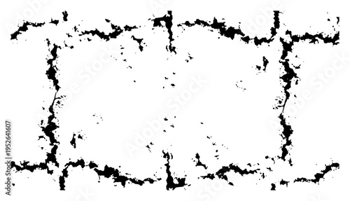 Distressed ink frame border with splattered edges in rough grunge style