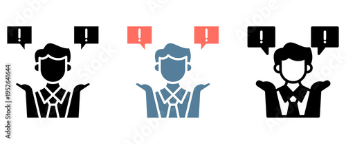 Complaint Icon Collection Set  Glyph & Mixed Style  