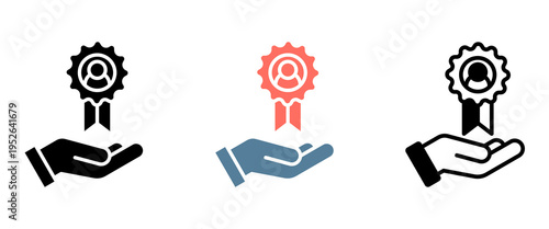 Quality Service Icon Collection Set  Glyph & Mixed Style  