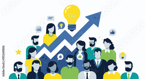 Employee Motivation Concept Flat Minimal Style Vector Illustration