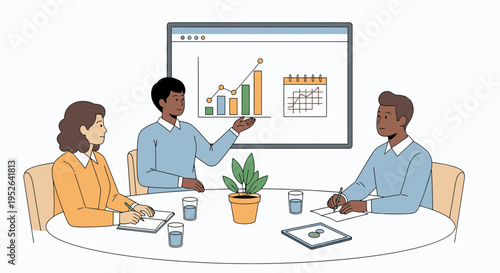 Employee productivity planning discussion workshop session illustration