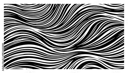 Wavy lines pattern with organic flowing curves in minimalist abstract style