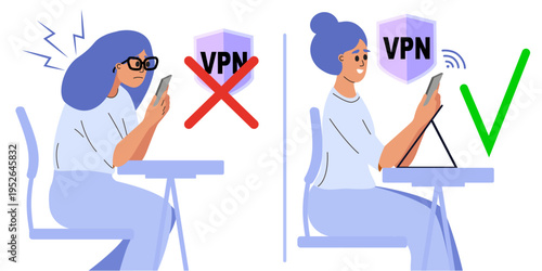 A VPN service for secure network connections and privacy protection. Huge Hand provides a VPN to protect personal data on your smartphone. A virtual private network. Yes VPN vs No VPN.