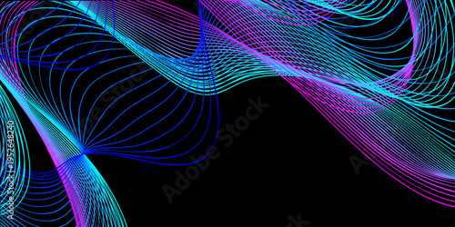 A dynamic blue fractal burst arrangement creates a futuristic wallpaper design featuring glowing light waves and motion lines in an abstract space backdrop for a high-tech vector art texture