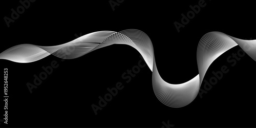 Abstract 3d illustration of white smoke waves and light blue water drop icons isolated on a black background as a creative art symbol