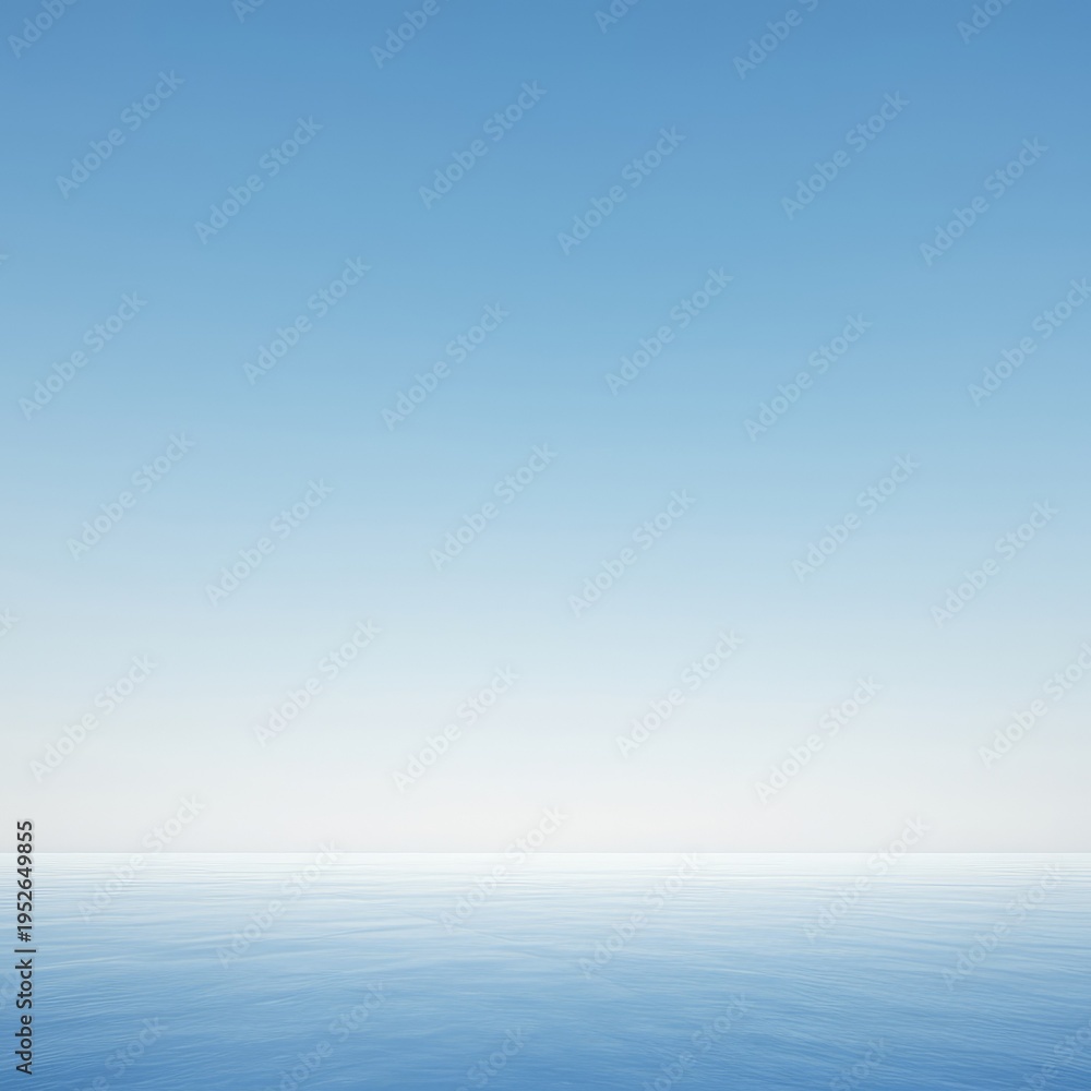 Obraz premium A vast expanse of soft pastel blue and white, creating a tranquil, empty horizon ideal for meditative calm, calm, serenity, space