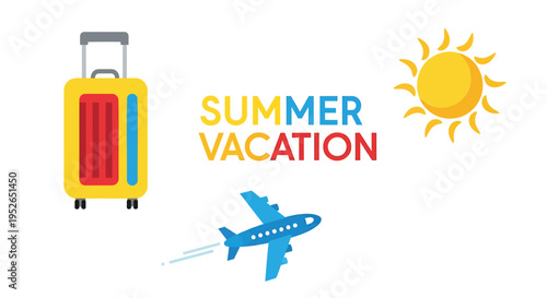 Set of 3 summer vacation icons vector
