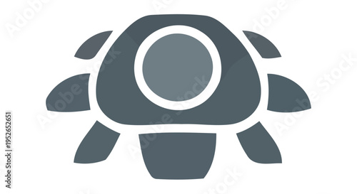 Simple illustration of a dark gray mushroom with a white outline and stem