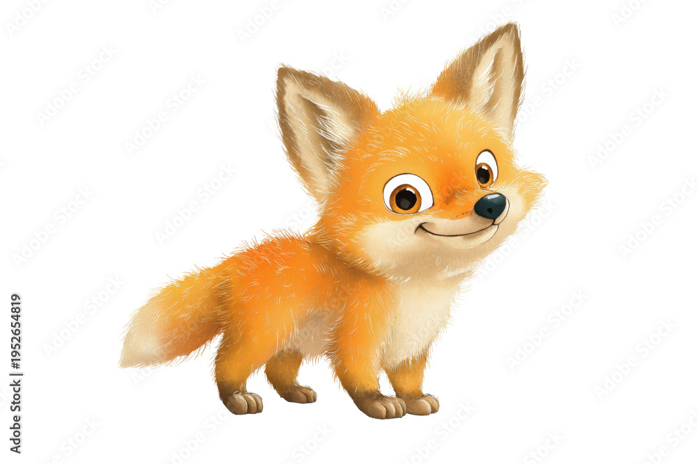 Fototapeta premium Cute Orange Fox with Big Ears and a Knowing Smile