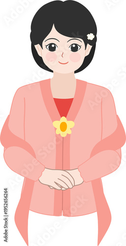 javanese girl wearing traditional attire for kartini day