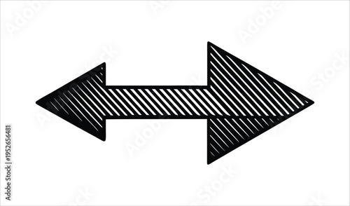 Hand drawn sketch of two opposing arrows pointing left and right