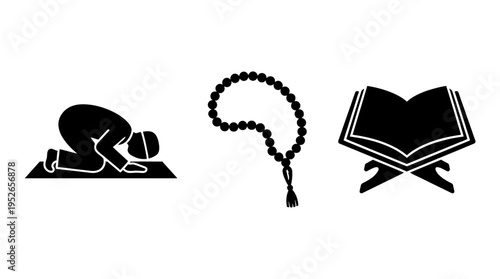 Islamic prayer and religious symbols