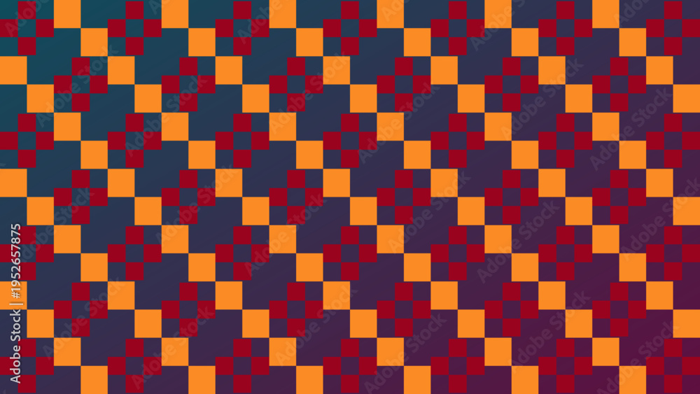 Fototapeta premium Abstract Geometric Pattern Background in Orange Red and Dark Blue