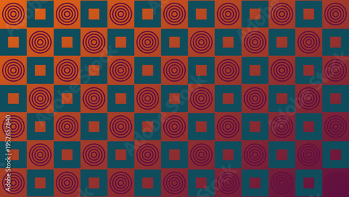 Geometric Pattern of Circles and Squares