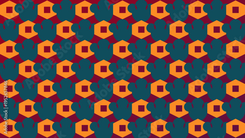 Abstract Geometric Pattern with Retro Color Palette
