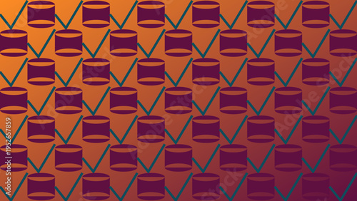 Geometric Pattern with Cylinders and Lines