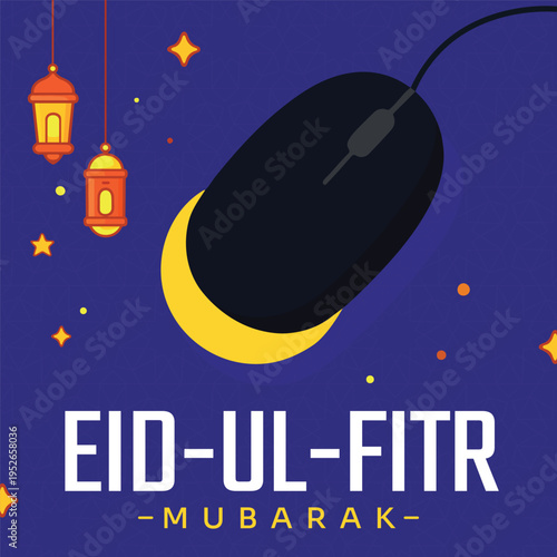 Eid al fitr mubarak islamic festival social media post design template	
