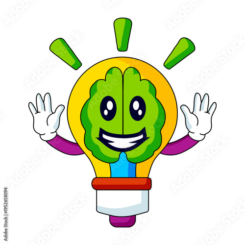 A flat style illustration showing lightbulb
