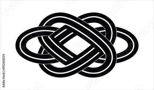 Intricate celtic knot design abstract black and white symbol