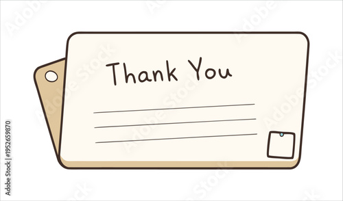 Handwritten thank you message on a vintage postcard