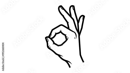 Hand gesture OK sign, fingers forming circle, symbol of approval, success, and perfection