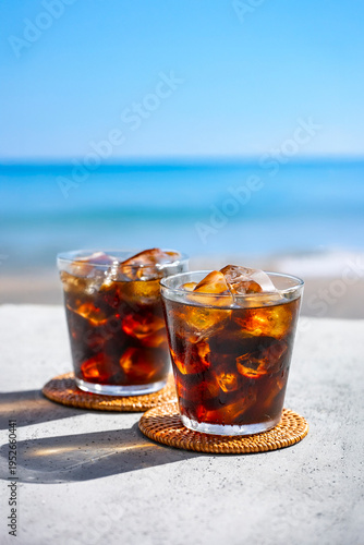 海辺のアイスコーヒー