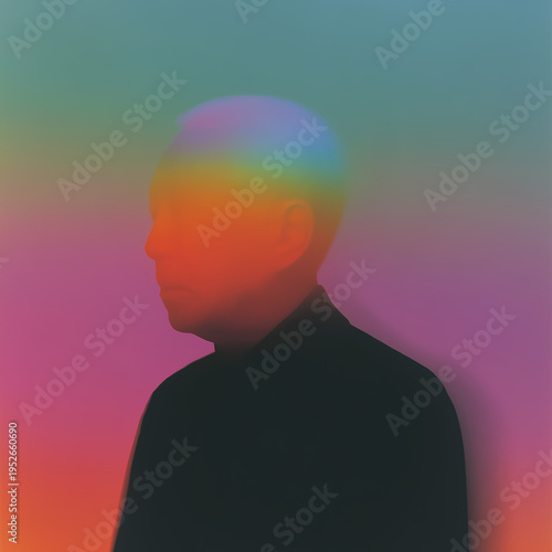 Art work en dégradé d'un vieille homme