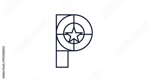 Minimalist Geometric Logo Design with Star and Target Elements