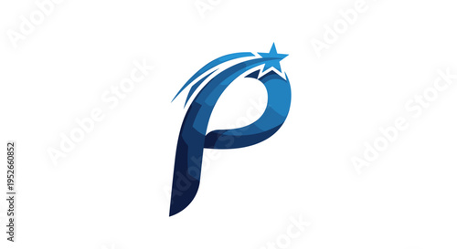Blue Letter P Logo With Star
