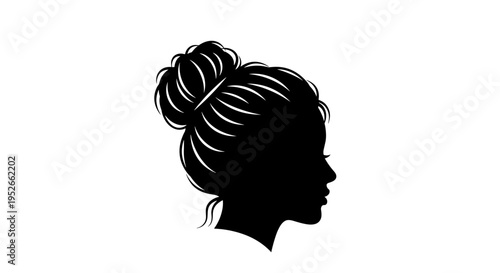 Silhouette Of A Woman's Head With A Messy Bun