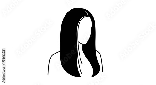 Stylized Black Hair Icon