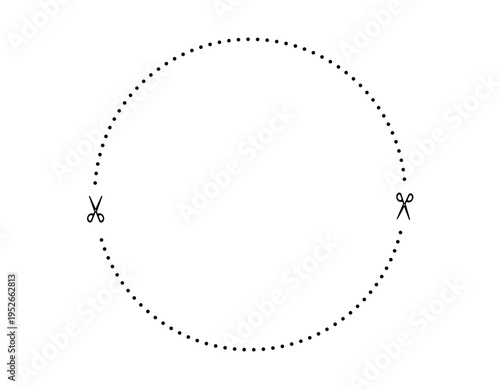 キリトリ線のベクターイラスト　ハサミ