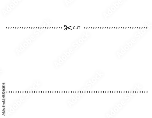 キリトリ線のベクターイラスト　ハサミ