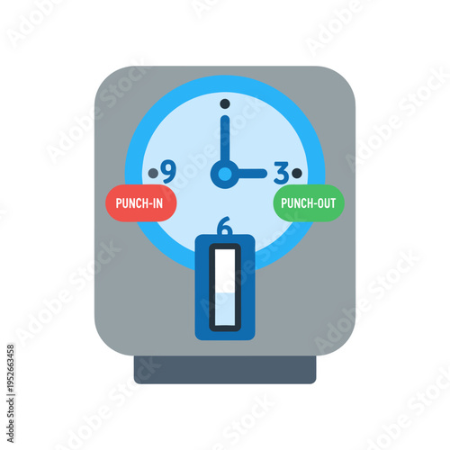 Time clock with punch-in and punch-out labels