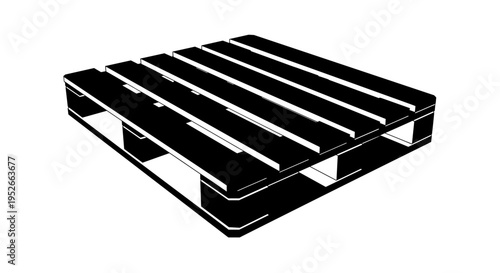 Black and White Wooden Shipping Pallet