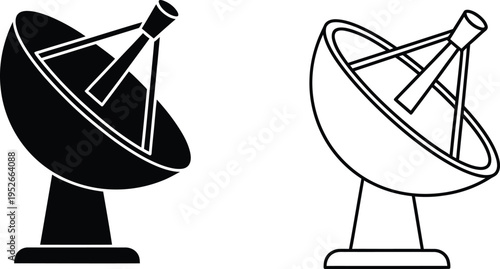 Satellite Dish Icon Set Vector