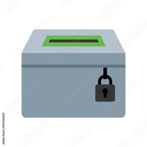 Secure ballot box with padlock and slot