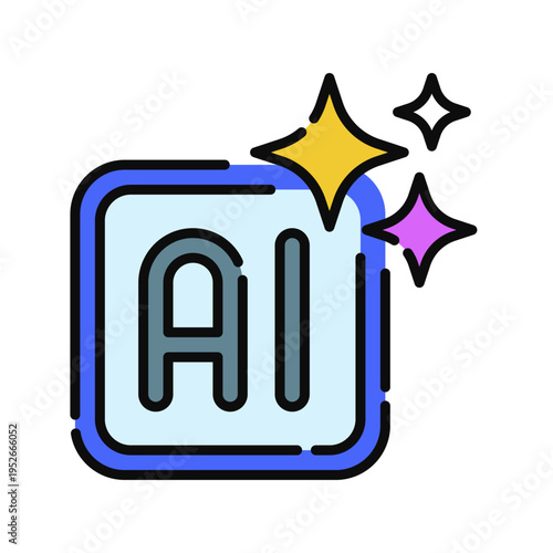 Artificial Intelligence Icon Professional UI Symbol for Health AI, Machine Learning