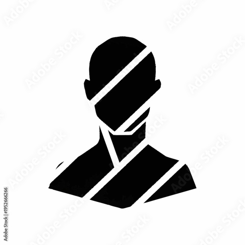Abstract Silhouette of a Human Head and Shoulders.