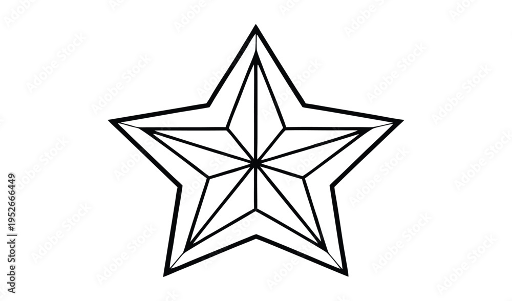 Obraz premium Geometric star outline design isolated on white background