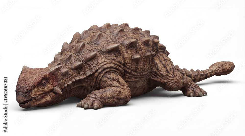 Naklejka premium Ankylosaurus magniventris resting armored dinosaur prehistoric illustration
