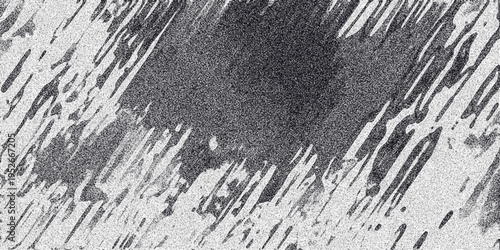 Grayscale abstract background with diagonal brushstroke-like elements and a central dark area, overlaid with fine grainy texture