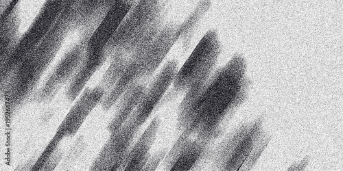 Abstract monochrome background with blurred diagonal streaks and granular noise, evoking a sense of motion and artistic texture