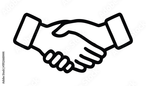 Simple handshake icon representing agreement and partnership