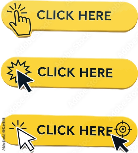 Yellow call to action buttons collection