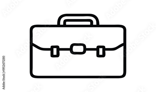 Simple outline icon of a classic briefcase or attache case